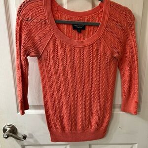 American Eagle Outfitters Coral Cable Knit Scoop Neck Sweater